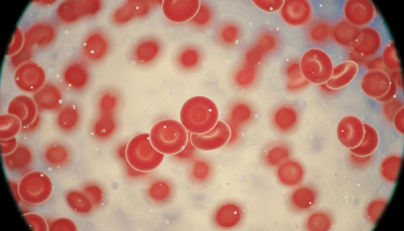 Red blood cells microscopic view